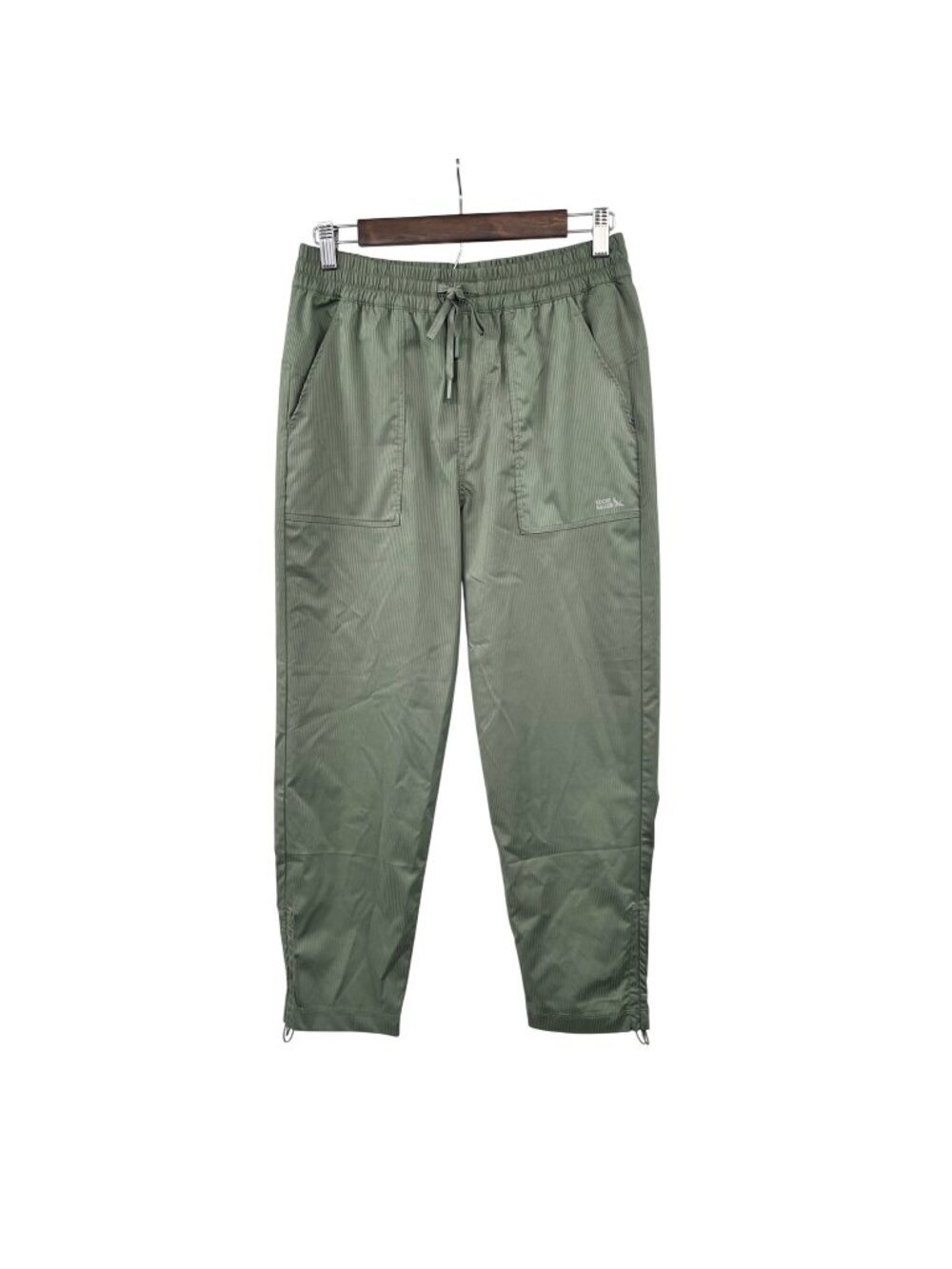 Eddie Bauer Womens Athleisure Pants Tapered Green Stripe Size Small Pockets
